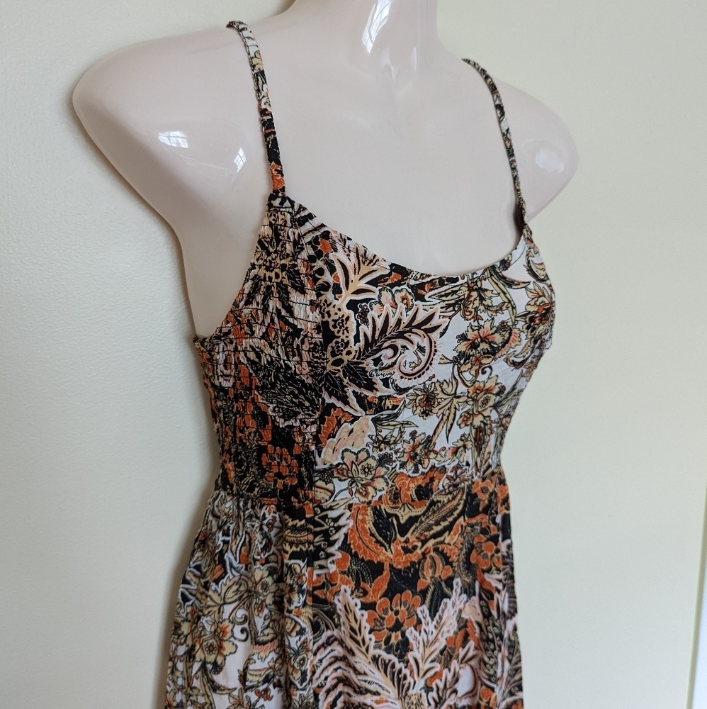 Free People forever yours smocked printed boho maxi slip dress xs small - Picture 6 of 13